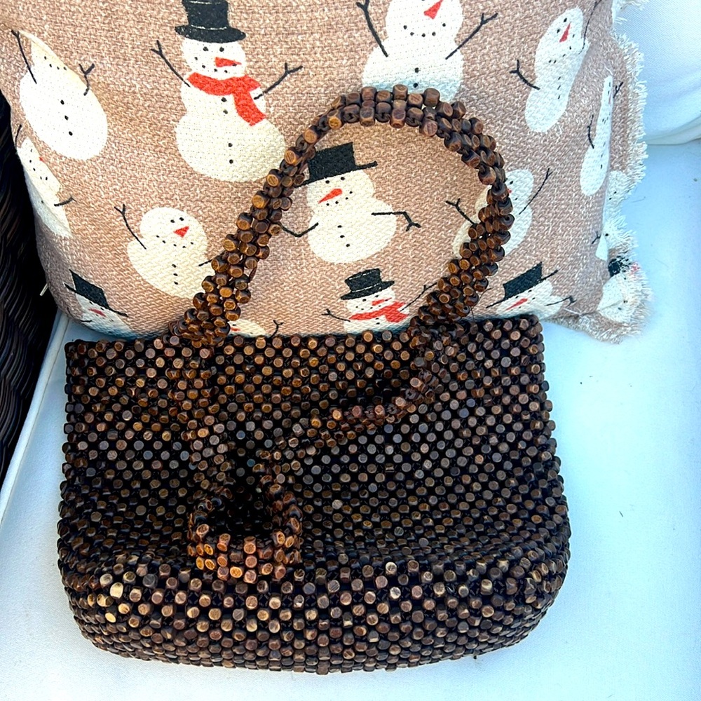 The Sak brown beaded bag lightly loved